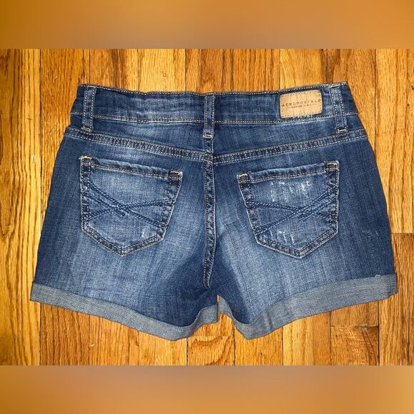 Aéropostale High-Rise Denim Midi Shorts - Picture 3 of 5